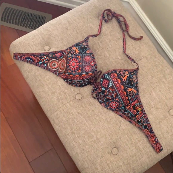 Colourful bikini top - push up - Picture 2 of 4